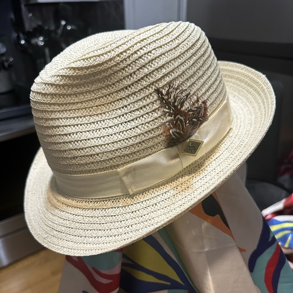 Men’s off white summer straw brim - Picture 2 of 4